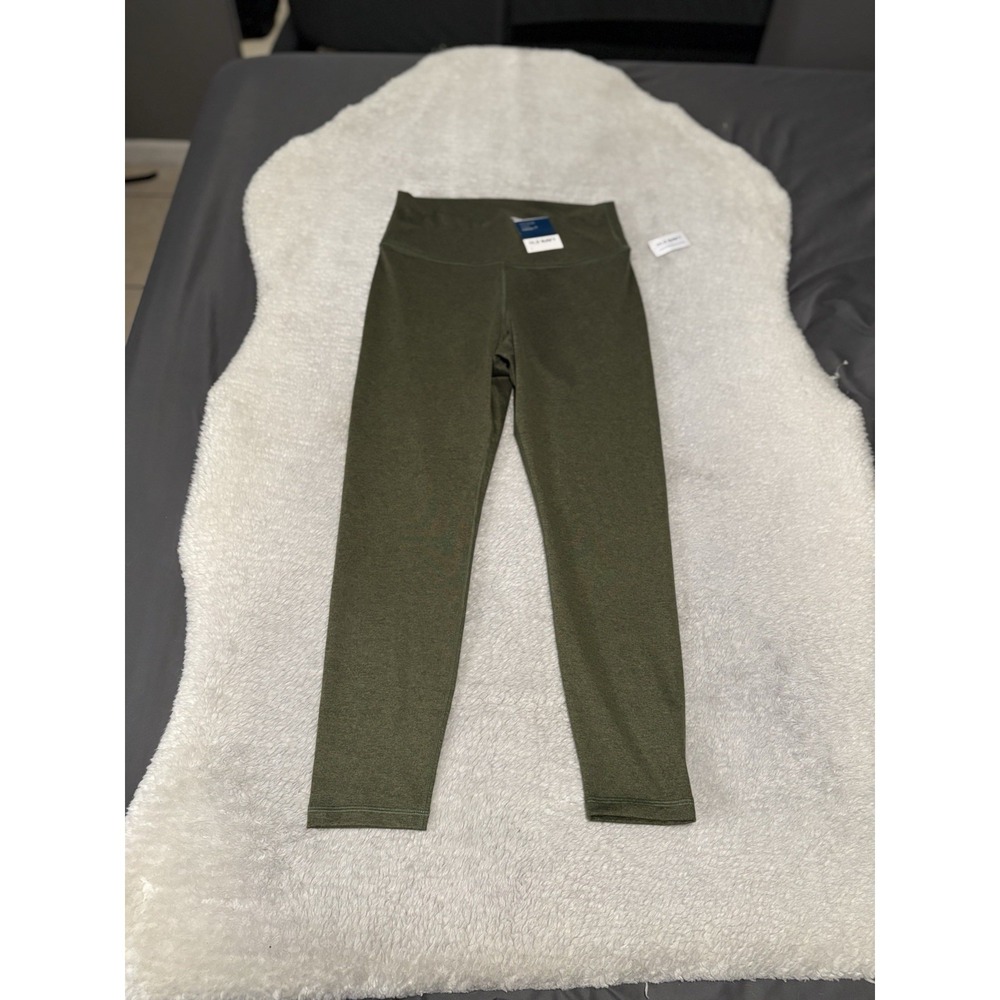 New Old Navy Cloud Comfy Olive Green Extra High Rise Leggings Workout Gym Size L